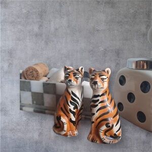 New hard to find Tiger Salt and Pepper Shakers